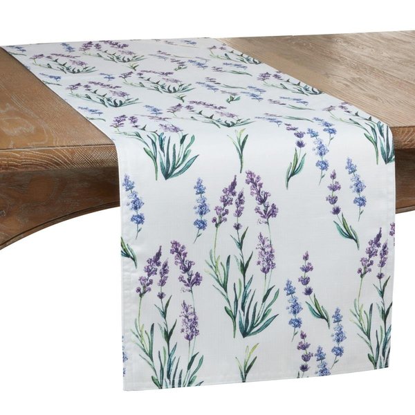 Saro Lifestyle SARO  16 x 72 in. Oblong Table Runner with Lavender Design 1127.LV1672B